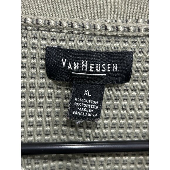 Van Heusen Olive Green Textured Polo Shirt Short Sleeve Classic Fit Sz XL - Picture 5 of 9